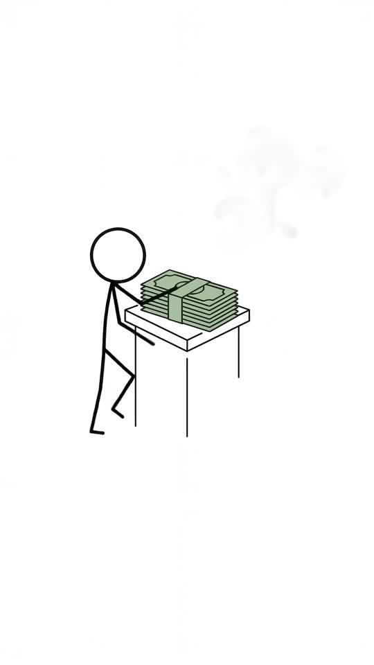 Stickman animation: counting cash