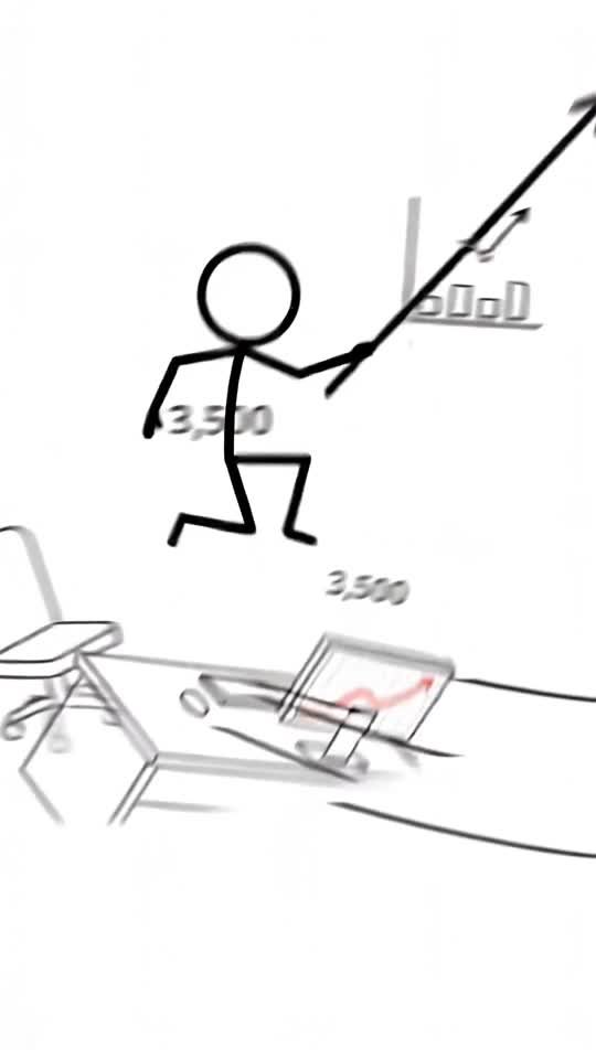 Stickman animation: at the desk